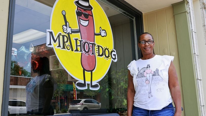 Rachelle Edwards, a Middletown native, has opened her second restaurant on Central Avenue. She owns Mr. Hot Dog and the Potato Bar inside the Pendleton Art Center. NICK GRAHAM/STAFF