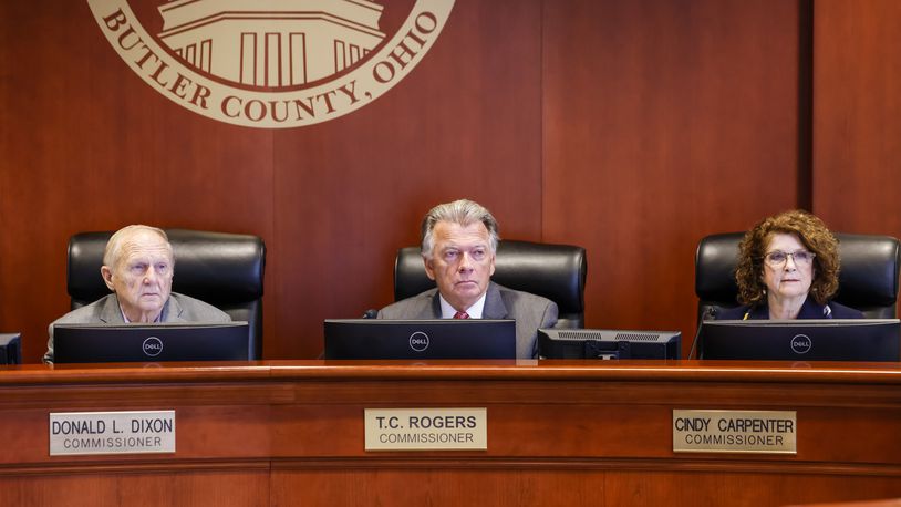 Butler County Commissioners Donald Dixon, left, T.C. Rogers, middle, and Cindy Carpenter announced Monday the water and sewer rates for the county’s 90,000 combined customers will soon rise. FILE