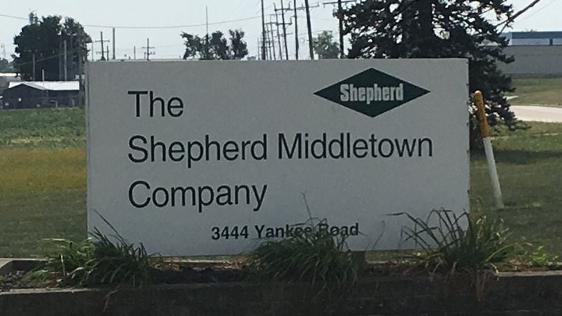 The Shepherd Chemical Company Middletown facility at 3444 Yankee Road is seeking an economic development grant for up to $5,000 to cover permit fees for a proposed $2 million expansion of its laboratories and office space that would add three to five new jobs. Middletown City Council will hear a first reading of an ordinance to waive those permit fees. ED RICHTER/STAFF