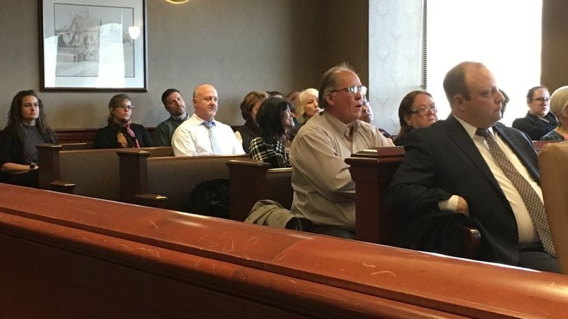 Butler County Common Pleas Court Judge Charles Pater’s courtroom was full Monday morning, minaly with concerned parents and grandparents who wanted to hear him possible rule on the Madison Schools gun policy. The judge took the matter under admisement but said his ruling will come soon.