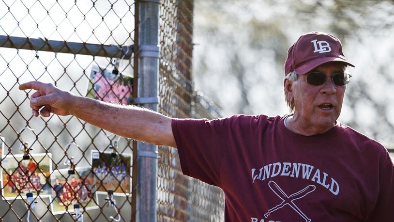 Virgil Cook, a lifelong Hamilton resident who has coached baseball and softball for over 30 years in Lindenwald, had a field (diamond 9) dedicated in his honor at Joyce Park Thursday, April 14, 2022 in Hamilton. NICK GRAHAM/STAFF