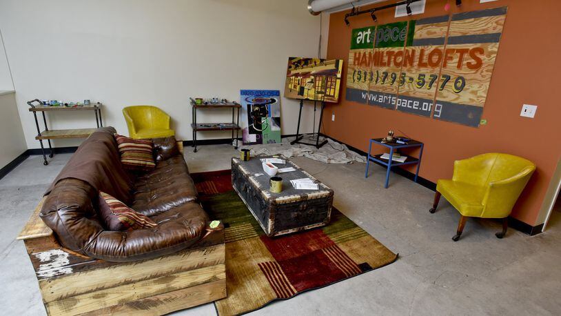 A model apartment at Artspace Hamilton Lofts was partially furnished by Unsung Salvage Design Company. NICK GRAHAM/STAFF