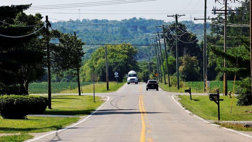 The intersection of Eaton and Taylor School roads in St. Clair Township was the site of a deadly crash on Aug. 23, 2021, that killed a 9-year-old girl and hospitalized another 14-year-old. NICK GRAHAM / STAFF