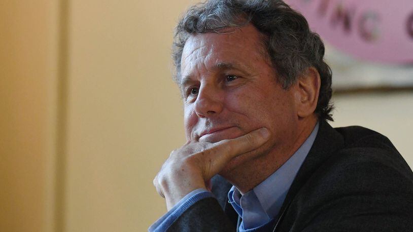 HENDERSON, NEVADA - FEBRUARY 23: U.S. Sen. Sherrod Brown (D-OH) waits as he is introduced at the Lovelady Brewing Company as part of the Nevada Democratic Party’s lecture series, “Local Brews + National Views” on February 23, 2019 in Henderson, Nevada. Brown, a potential Democratic presidential candidate, met with voters as part of his Dignity of Work listening tour of early-voting primary states. (Photo by Ethan Miller/Getty Images)