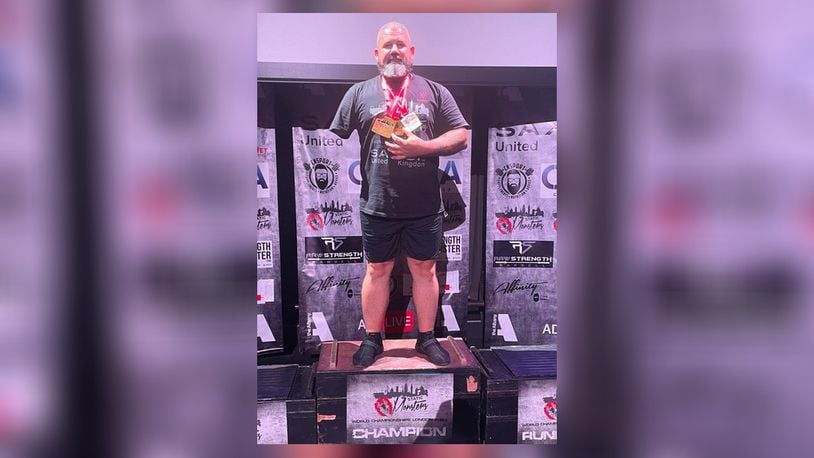 Middletown resident Mike Diehl brought home international gold in a recent strongman competition with a top finish in a London contest of strength. CONTRIBUTED