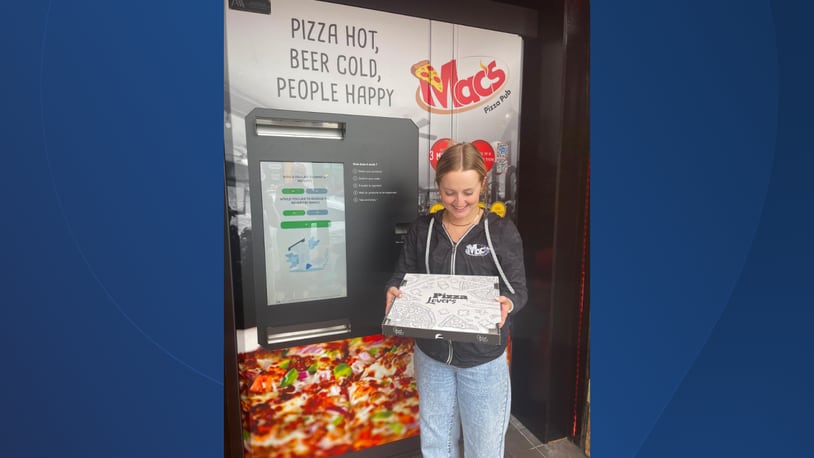 Mac's Pizza Pub unveiled a vending machine, which serves a variety of menu items, at the restaurant's Clifton location near the University of Cincinnati. MAC'S PIZZA PUB/VIA WCPO