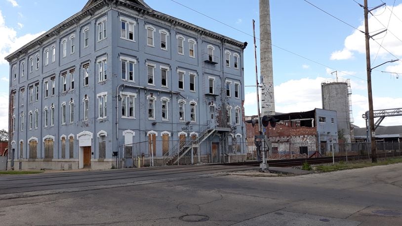 The former Beckett Paper building at 400 Dayton St. was the first and only vacant commercial property Hamilton registered since its program launched in early 2020. MIKE RUTLEDGE/STAFF