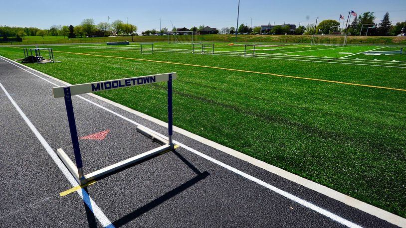 The annual sporting event for Middletown Schools’ special needs students will be the first event in the new track and field stadium just opened on the Middletown High School campus. The May 17 “Middie Olympics” event is open to the public at no admission cost. School officials had been concerned about using the location because weather had delayed the installation of the stadium’s track but it was finished this week.