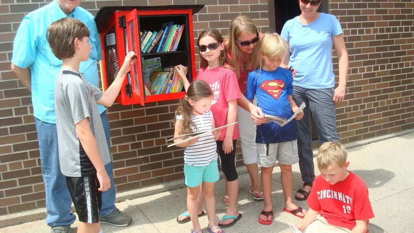 The Little Free Library, which allows people to not only borrow books but donate them as well, is now available at two new locations: Fairfield South Elementary School, 5460 Bibury Road, and Fairfield Family YMCA, 5220 Bibury Road. CONTRIBUTED