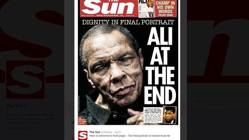 Britain's Sun newspaper published Muhammad Ali's last photos.