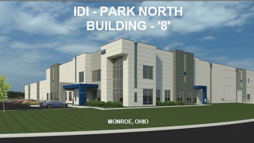 Rendering of a proposed 992,524-square-foot speculative industrial building submitted to the city for planning purposes, that could be built at the Park North at Monroe business park.
