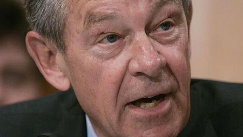 WASHINGTON - MAY 12: Sen. George Voinovich (R- Ohio) testifies during a Senate Foregn Relations Committee hearing on Capitol Hill May 12, 2005 in Washington, DC. The committee is debating and will vote on the embattled nomination of John Bolton to be U.S. ambassador to the United Nations. (Photo by Joe Raedle/Getty Images)