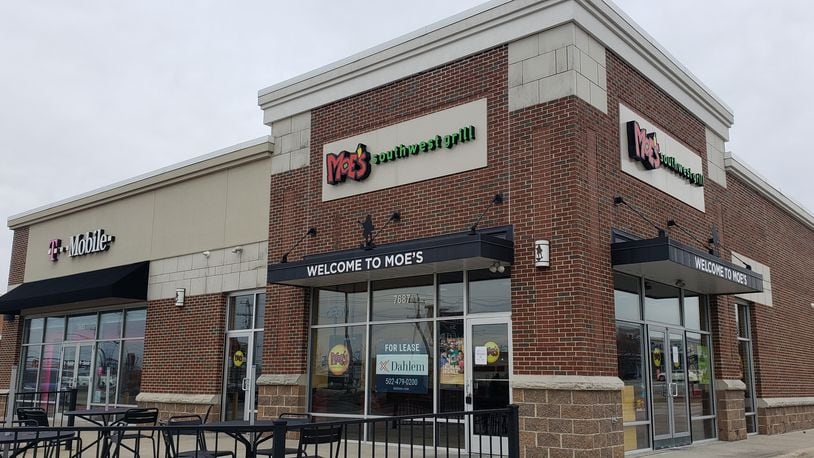 Moe’s Southwest Grill has closed at 7687 Doc Drive in West Chester. According to a sign posted to its door, it was evicted for “failure to timely pay minimum rent and other financial obligations under the lease” for the property. ERIC SCHWARTZBERG/STAFF