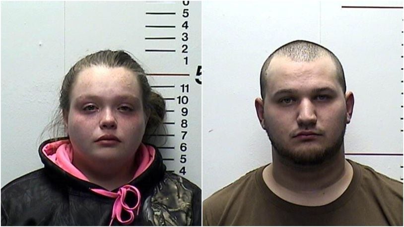 Cassandra Tincher (left) and Justin Newcomb (right) are both charged with burglary and child endangering.