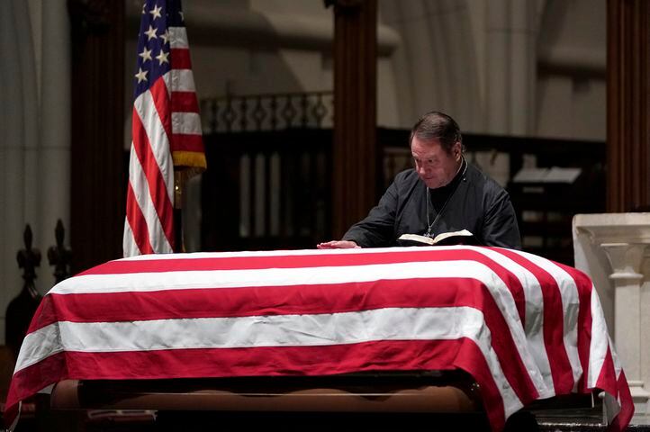 Photos: President George H.W. Bush lies in repose at Houston church