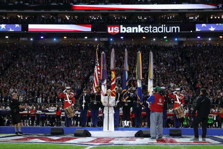 Photos: Pink performs the national anthem at Super Bowl LII