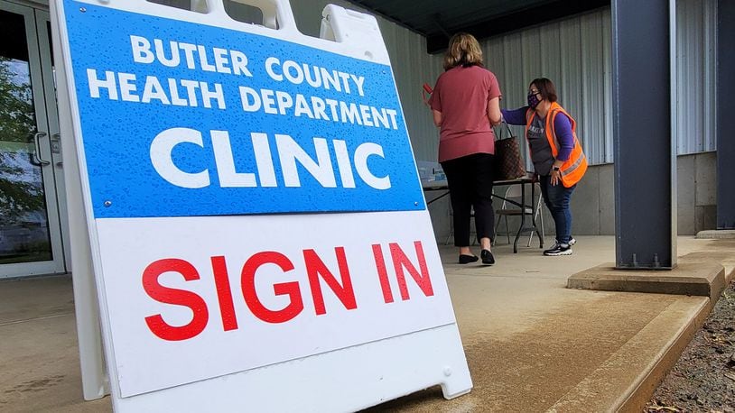 The Butler County Health Department with help from other agencies previously had COVID-19 vaccination clinics at the Butler County Fairgrounds in Hamilton. FILE
