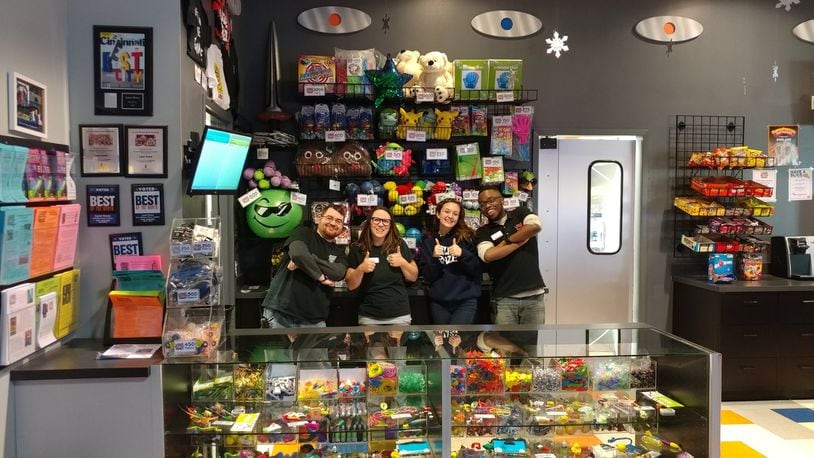 The Lazer Kraze staff includes (from left) Bobby Clark (assistant manager), Maggie Clevenger (manager), Courtney Cavallo and Tony Barry. CONTRIBUTED