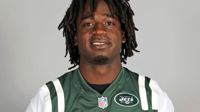 FILE - This is a 2013 file photo showing New York Jets running back Joe McKnight. Former NFL player McKnight has been shot to death following an argument at an intersection with another motorist. Jefferson Parish (La.) Sheriff Newell Normand says it happened about 2:43 p.m. Thursday, Dec. 1, 2016, in Terrytown, a suburb of New Orleans. (AP Photo/File)
