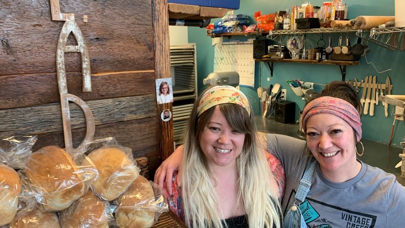 The Almond Sisters Bakery in Hamilton was still active Tuesday morning as its three employees — co-owner Jenni Hubbard, her husband, Scott, and her sister, Stephanie Kyoto — worked to ensure a display case was filed with two dozen kinds of desserts and three different breads. CONTRIBUTED