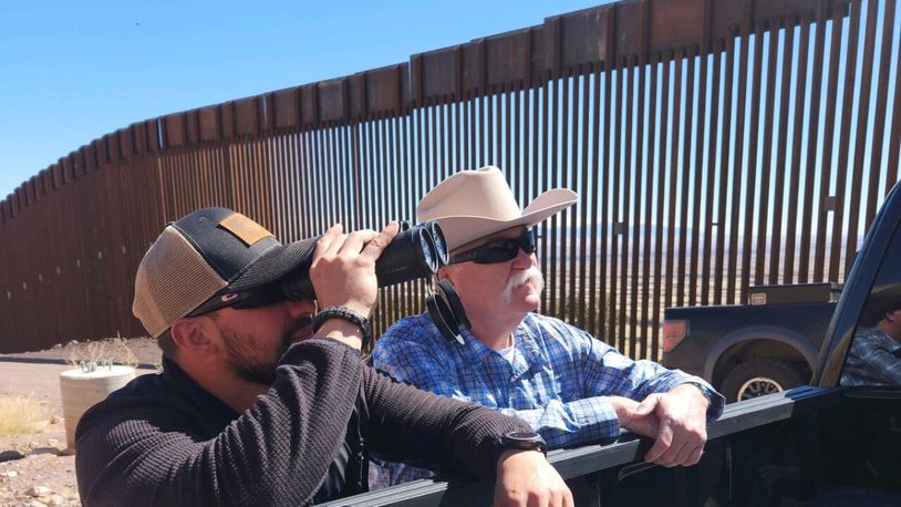 Butler County Sheriff Richard K. Jones, right, visited the U.S.-Mexico border n Cochise County, Ariz. where he participated in multiple ride-alongs with law enforcement. Jones said the point of this trip was to educate people about current border operations and to learn more about how illegal drugs are coming into the United States, especially fentanyl. CONTRIBUTED/BOONE CO. SHERIFF'S OFFICE