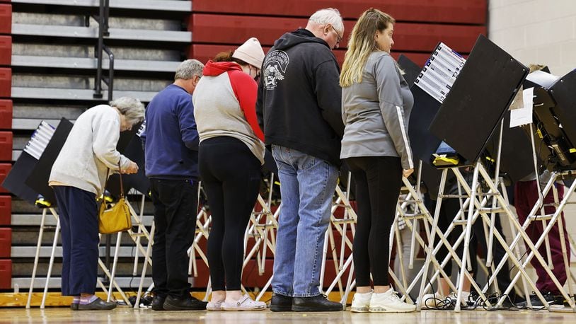 Voters in Ross Twp. overwhelmingly defeated a measure requiring the township to control its own zoning. Voters cast their ballots on Election Day Tuesday, Nov. 8, 2022 at Ross Middle School. NICK GRAHAM/STAFF