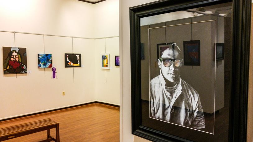 The Middletown Arts Center’s current exhibit in the main gallery is a collection of work by area students ages 13-18 titled “Tomorrow’s Artist Today.” The exhibit is on display through March 23. NICK GRAHAM/STAFF