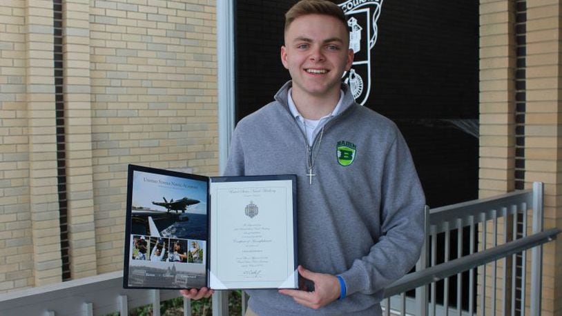 Hamilton Badin High School senior Ethan Krug has been appointed to the United States Naval Academy in Annapolis, Md.