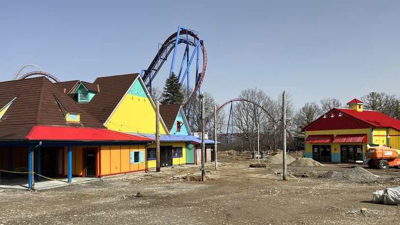 Construction on "Adventure Port," a new themed-area at Kings Island, is seen Feb. 24, 2023. CONTRIBUTED/KINGS ISLAND