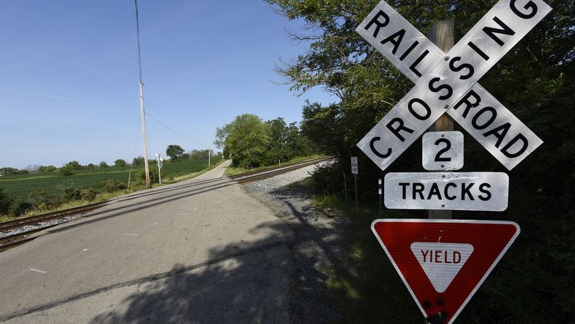 Ohio Rep. Thomas Hall, R-Madison Twp., and Ohio Rep. Jessica Miranda, D-Forest Park, are seeking to pass legislation that would hold railroads accountable for blocking crossings for long periods of time. NICK GRAHAM/FILE