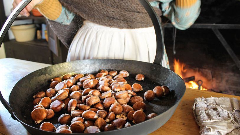 Chestnuts roasted ove an open hearth at A Carillon Christmas.