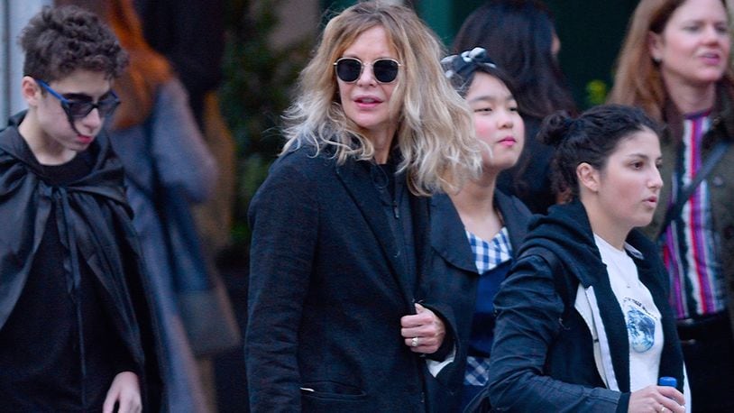 Meg Ryan seen out for Halloween on October 31, 2018 in New York City. The actress announced she and her boyfriend John Mellencamp are engaged.