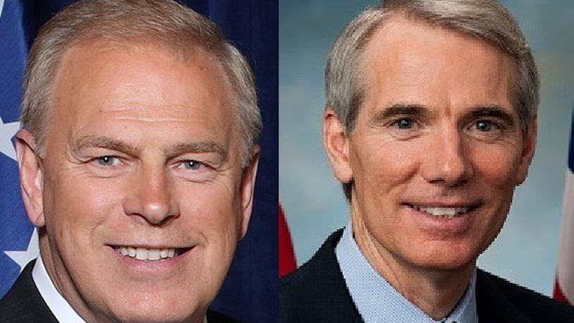 Ted Strickland (left) and Rob Portman