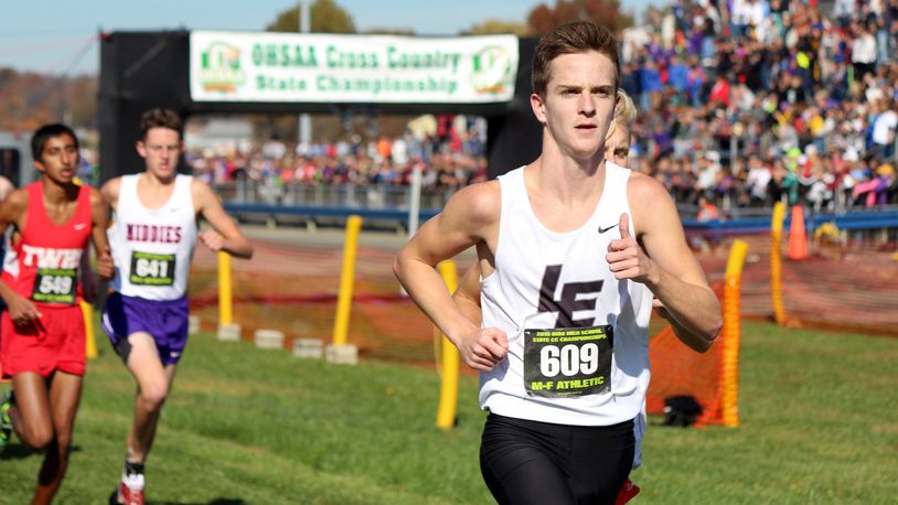 Lakota East’s Dustin Horter won the Division I state boys cross country championship last fall at National Trail Raceway in Hebron. CONTRIBUTED PHOTO BY GREG BILLING