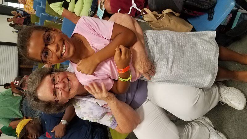Miranda Kidd, 9, recently displayed the skirt she sewed as part of the 4-H club. Family friend Janet Streit attended the fair to show her support. PROVIDED