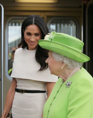 Photos: Meghan Markle stuns at first solo outing with Queen Elizabeth