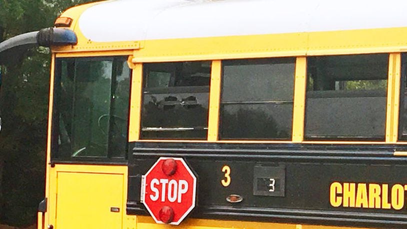 A school bus was struck with a bullet Thursday. (Photo: WSOCTV.com)