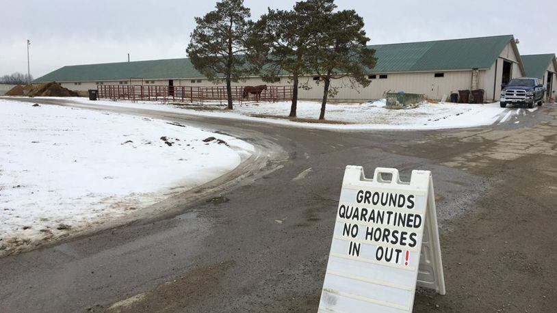 Horses at the Warren County Fairgrounds have been quarantined after an outbreak of equine herpes.