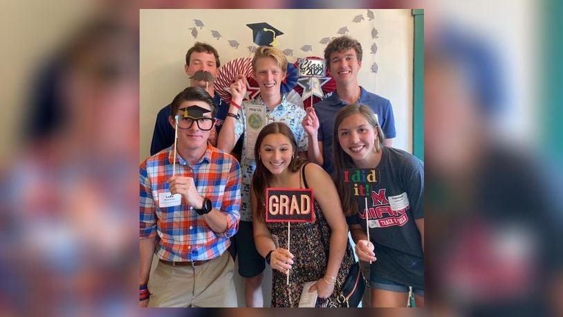 Several of the Greater Oxford Community Foundation scholarship recipients gathered for a celebration photo together at the ice cream social in their honor. CONTRIBUTED