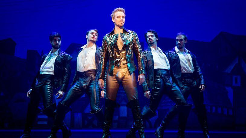 Adam Pascal plays an arrogant and possibly fraudulent William Shakespeare in the touring Broadway production of “Something Rotten!,” opening at the Aronoff Center on Feb. 21. CONTRIBUTED