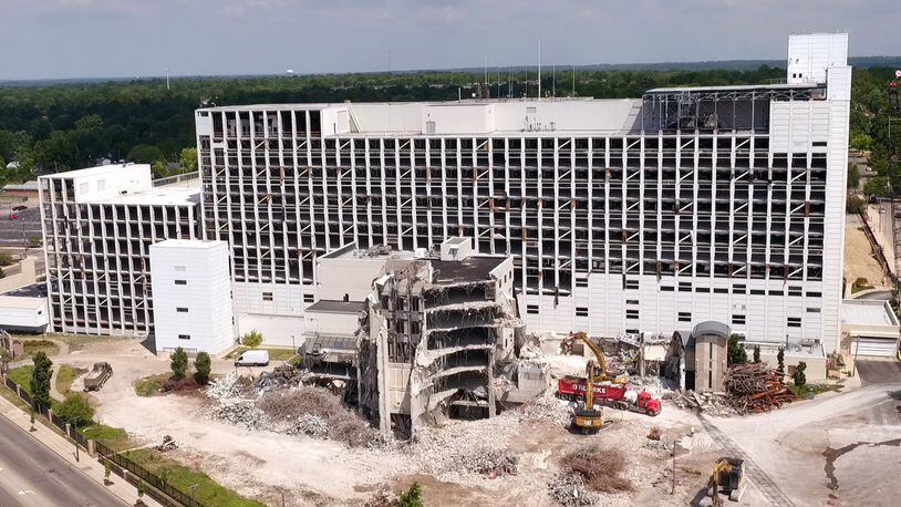 Most of the exterior skin of Good Samaritan Hospital has been removed - leaving a skeleton of the huge white building that can still be seen miles away. Premier Health, which operated Good Samaritan, announced in January 2018 that it would be closing and eventually tearing down the hospital. The hospital officially closed July 23, of last year, ending its more than 85-year run. The decision to tear down the hospital has sparked outrage from some residents over the loss of not only health care services but also a major part of the area’s identity and history. Good Samaritan had been built in an empty field in 1932 and was the original reason the surrounding neighborhoods were built. Visible demolition of the Good Samaritan Hospital began early 2019 and visible outside demolition started in March. Premier Health officials said in March that demolition will cost about $10 million.