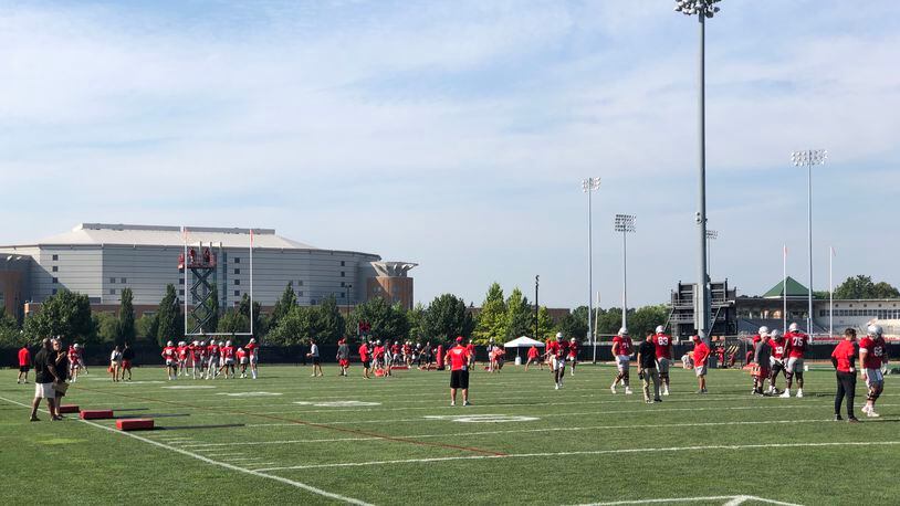 Ohio State opened part of its preseason practice to reporters Tuesday morning in Columbs. (Photo: Marcus Hartman/CMG Ohio)