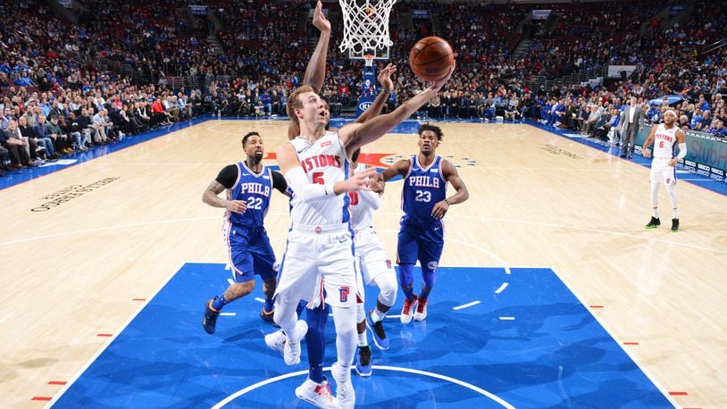 PHILADELPHIA, PA - DECEMBER 10:  Luke Kennard #5 of the Detroit Pistons shoots the ball against the Philadelphia 76ers on December 10, 2018 at the Wells Fargo Center in Philadelphia, Pennsylvania NOTE TO USER: User expressly acknowledges and agrees that, by downloading and/or using this Photograph, user is consenting to the terms and conditions of the Getty Images License Agreement. Mandatory Copyright Notice: Copyright 2018 NBAE (Photo by Jesse D. Garrabrant/NBAE via Getty Images)