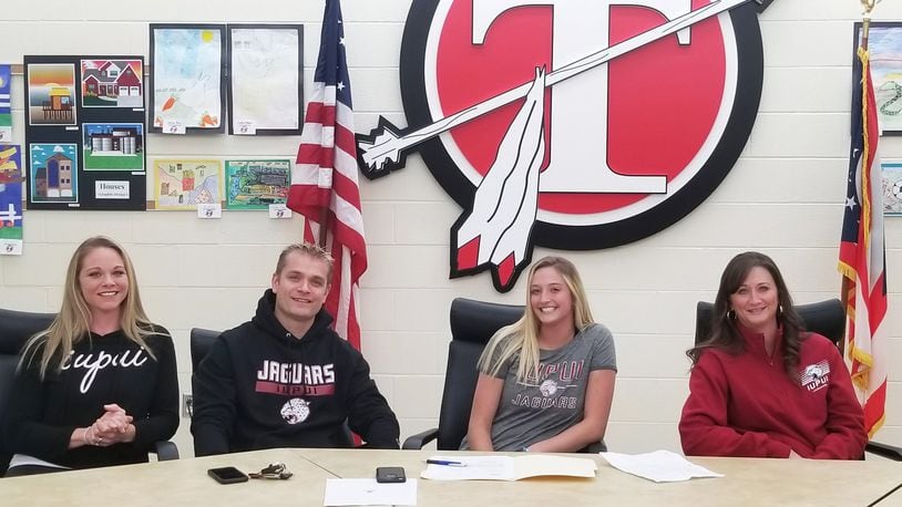 Tecumseh High School senior Presley Griffitts (second, right) signed to play basketball at IUPUI. CONTRIBUTED PHOTO
