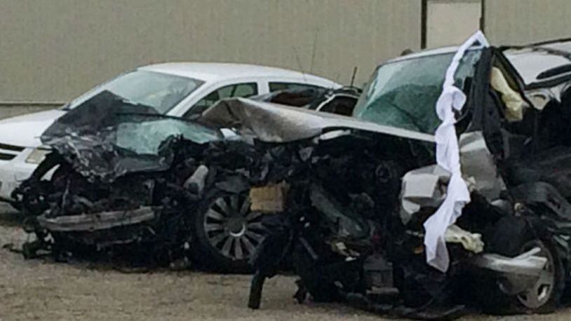 Three vehicles involved in wrong-way crash on Interstate 75 included a Chevy Suburban (right) driven by Kory Wilson that hit an Audi A8 (middle) carrying Nazih Shtaiwi and his wife Halla Odeh Shtaiwi, of Fairfield. All three were killed. James Gist, of Hamilton, was in a white car (left) and has injuries that are not life threatening. WCPO