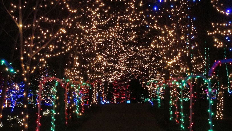 Holiday Lights on the Hill at Pyramid Hill offers guests a holiday light experience that brings art and nature together. The popular attraction will be open from Nov. 22 through Jan. 5. CONTRIBUTED