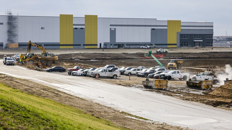 Construction continues Friday, April 1, 2022 for new buildings at Fairfield Commerce Park off of Seward Road in Fairfield. NICK GRAHAM/STAFF
