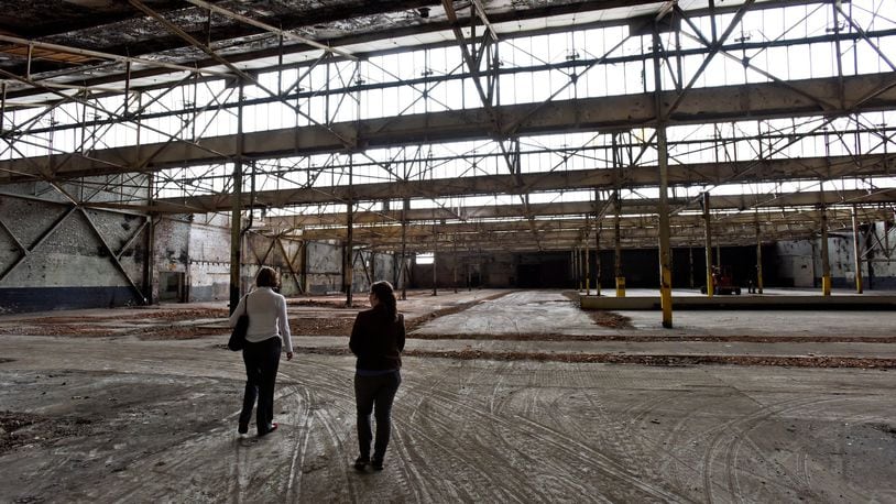 Developers would like to turn the former Champion Paper mill on North B Street into a mixed use sports facility with indoor and outdoor fields for multiple sports. Project manager Frances Mennone took us on a tour of the facility. NICK GRAHAM/STAFF