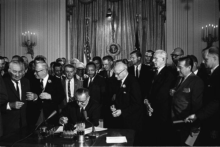 Signing of the Civil Rights Act in 1964