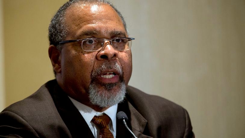Ken Blackwell, the Family Research Council's senior fellow for human rights and constitutional governance, speaks during a news conference after attending a Conversation on America's Future with Donald Trump and Ben Carson sponsored by United in Purpose in New York. President-elect Donald Trump has selected Blackwell, an outspoken Ohio Republican and party maverick, to lead his domestic transition.